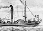 Das englische Dampfschiff Caledonia, 1817 eine Attraktion auf dem Rhein