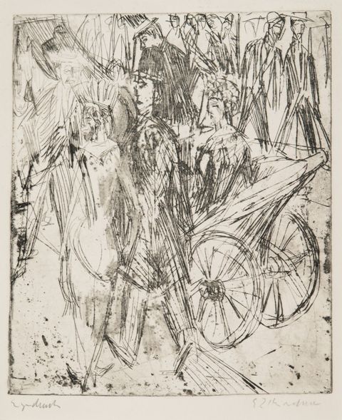 Paar vor der Droschke, 1914 (Ernst Ludwig Kirchner) Paar vor der Droschke, 1914 (Ernst Ludwig Kirchner)