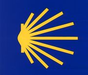 Offzielles EU-Symbol zur Ausschilderung der Wege der Jakobspilger