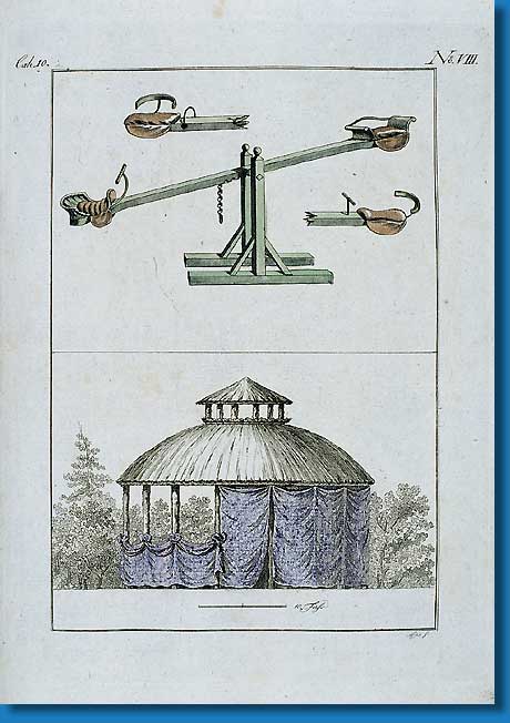 Schaukel und Gartenlaube, aus: Ideenmagazin f�r Liebhaber von G�rten ..., 1797