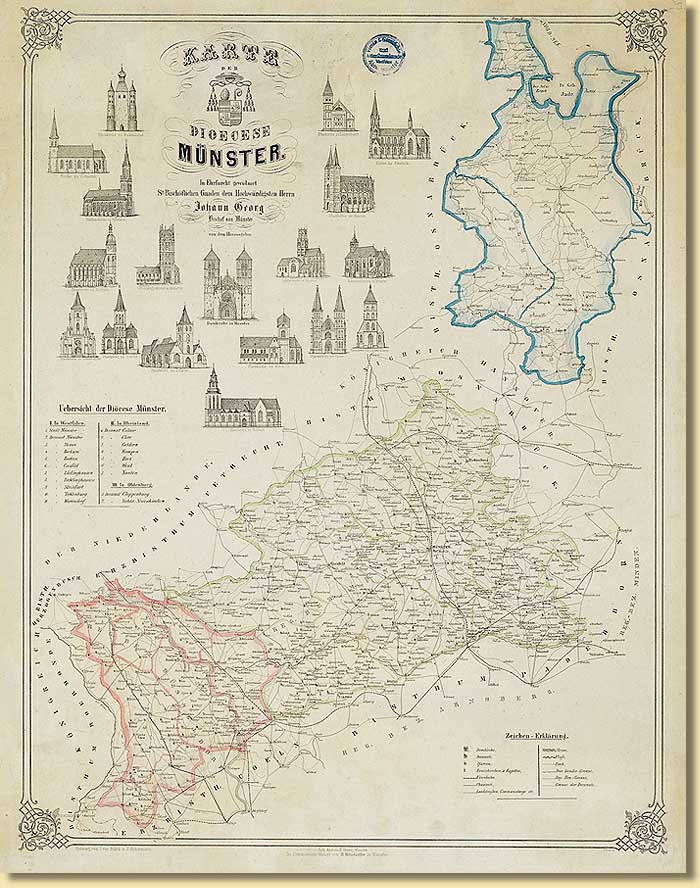 Karte der Di�zese M�nster, 1860/70