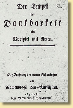 Theaterst�ck von Anton Matthias Sprickmann zur Er�ffnung des Theaters in M�nster, 1775 