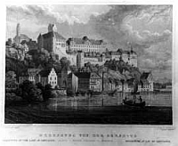 Meersburg, um 1840. Meersburg, um 1840.
