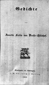Gedichtausgabe 1844, Titelblatt. Gedichtausgabe 1844, Titelblatt.