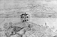 Fürstenhäusle, Bleistift- und Federzeichnung, 1846. Fürstenhäusle, Bleistift- und Federzeichnung, 1846.