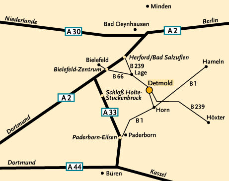 Anfahrtsskizze Detmold