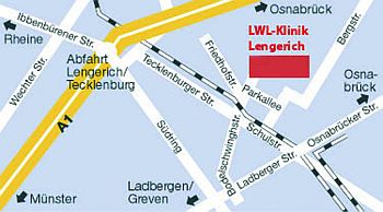 Foto zeigt Anfahrtsskizze zur LWL-Klinik Lengerich