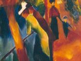 Das Bild zeigt einen Ausschnitt aus August Macke: Sonniger Weg. Foto: LWL