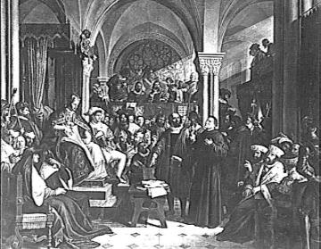 Martin Luther 1521 vor dem Reichstag in Worms