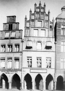 Knipperdolling-Haus (Bildmitte) am Prinzipalmarkt 41. Ende des 19. Jahrhunderts