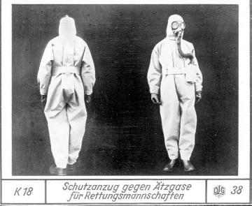 Luftschutz 1933: Schutzanzug gegen Ätzgase für Rettungsmannschaften