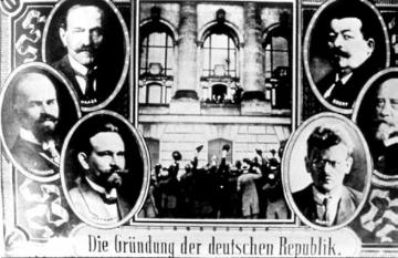 Weimarer Republik, Postkarte: Der 'Rat der Volksbeauftragten' und die 'Ausrufung der Republik'