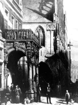 Der Balkon des Stadtweinhauses am Prinzipalmarkt (Gemälde von Cornelius Springer, 1872)
