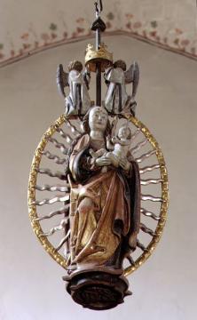 Katholische Pfarrkirche St. Martin: Doppelmadonna im Strahlenkranz, Anfang 16. Jahrhundert