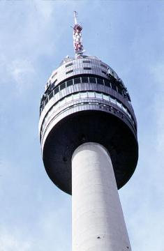 Fernsehturm 'Florian' (Florianturm), Teilansicht mit Restaurant und Aussichtsplattform