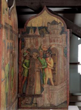 Burghofmuseum: Gefangennahme des Hl. Petrus, Seitentafel eines ehemals vierteiligen Schreinflügels (Innenseite), um 1440