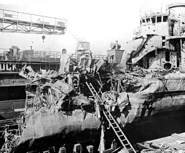 Kriegsschauplatz Skagerrak, 31. Mai 1916: Zerstörtes Torpedoboot der deutschen Marine