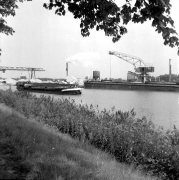 Dortmund-Ems-Kanal: Hafenkräne am Schüttgutkai des Kanalhafens