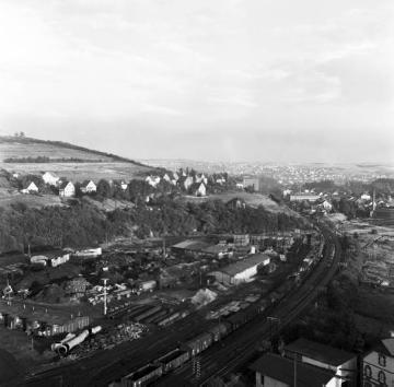 Blick vom Werksgelände des Eisenwerks Südwestfalen in Geisweid auf Siegen