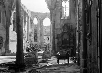 Münster in der Nachkriegszeit, um 1950 (?): Zerstörter Chor der St. Martini-Kirche 