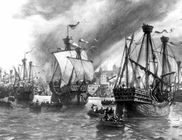Die Hanse, Gemälde: Die Flotte der Hanse erobert Kopenhagen 1368