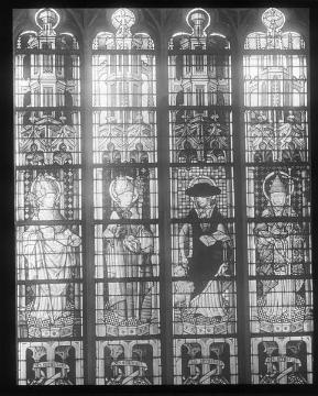 St. Reinoldi-Kirche, Glasgemälde im Chorfenster (Ausschnitt)