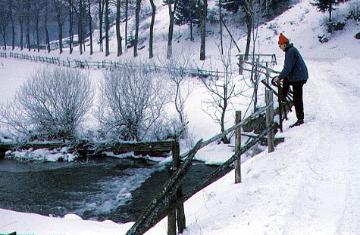 Die winterliche Odeborn bei Girkhausen, 22 km langer Nebenfluss der Eder
