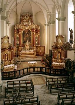 Alte Wallfahrtskirche Beata Mariae Virginae, Werl: Barocker Hochaltar, Ende 18. Jh. - Franziskanerklosterkirche, erbaut 1786-1789
