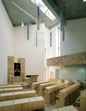 Synagoge im jüdischen Gemeindezentrum Duisburg-Mülheim-Oberhausen, errichtet 1999 am Duisburger Innenhafen nach Plänen von Zwi Hecker