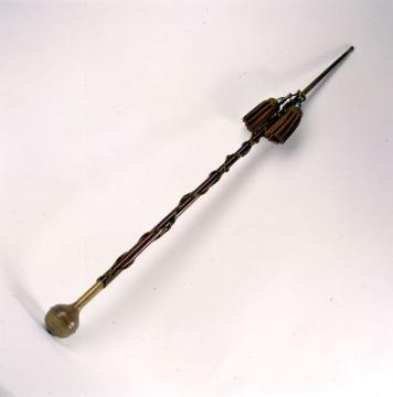 Tambourstab, entwickelt um 1800 aus dem "spanischen Rohr"  (Unteroffiziersstock) zur Taktung der Marschbewegung eines Regimentes