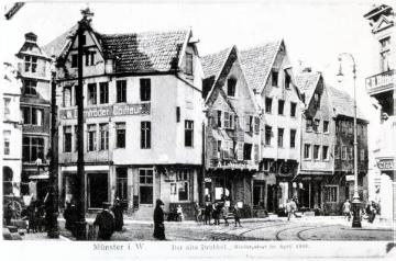 Altstadt am Drubbel mit Partie des Tabakgeschäftes Wilhelm Fincke (rechts im Bild)