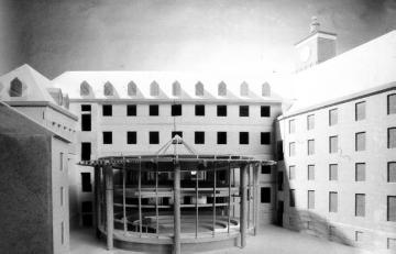 Landeshaus des Landschaftsverbandes Westfalen-Lippe, Modell der Hofseite mit gläsernem Plenarsaal