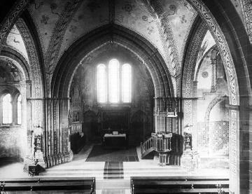 Kirche St. Maria zur Höhe, Chorraum: Wand- und Gewölbemalerei des 13. Jahrhunderts, Aufnahmedatum der Fotografie ca. 1913.