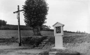 "Rotes Kreuz mit Postament", Wegekreuz und Bildstock bei Fleckenberg, 1934