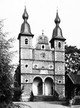 Schloss Raesfeld: Fassadenansicht der Schlosskapelle St. Sebastian an der Ostseite der Vorburggräfte