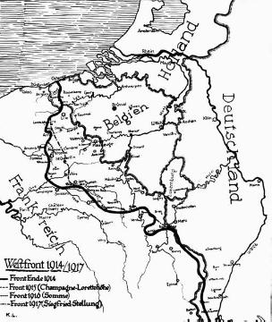 Der Erste Weltkrieg: Kartendarstellung der Westfront 1914-1917