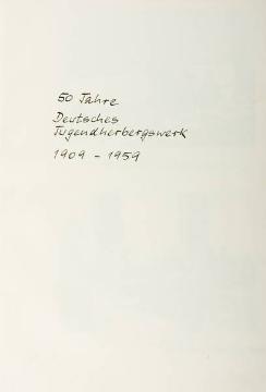 Fotoalbum "50 Jahre Deutsches Jugendherbergswerk 1909-1959" (Deckblatt)
