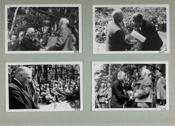 Festveranstaltung zu Ehren Richard Schirrmanns (Bild 1, 4 rechts) anlässlich der Verleihung der Ehrenbürgerschaft seiner hessischen Wahlheimatstadt Grävenwiesbach an seinem 80. Geburtstag 1954 (Fotoalbum)
