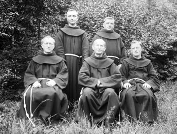 Dr. Joseph Schäfer, Gesellschaftsleben: Besuch bei den Patres vom Franziskanerkloster Stuckenbusch, Recklinghausen, Juli 1914
