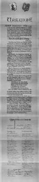 Urkunde vom 14. November 1948 über den Beschluss zum Bau der "Bruderschaftssiedlung" in Nottuln durch die Bruderschaften St. Antoni und St. Martini zur Bekämpfung der Wohnungsnot nach dem 2. Weltkrieg