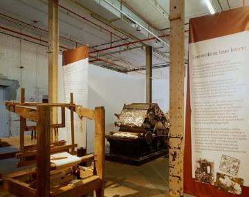 Historische Textilmaschinen im LWL-Industriemuseum "TextilWerk Bocholt", ehemals Spinnweberei Herding, eröffnet 2011 als zweiter Teil des LWL-Textilmuseums Bocholt (Industriestraße 5)