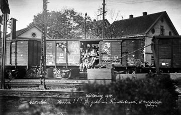 Erster Weltkrieg, Güterloh 1914: "Gute Fahrt" - Truppentransport an die französische Front