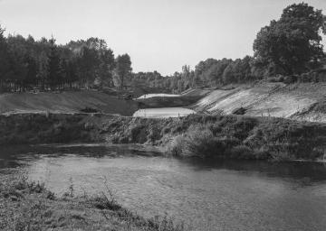 Neues Flussbett der Ems bei Hellmann zwischen Greven und Gimbte, 1934.