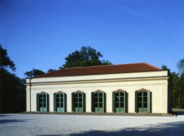 Konzertpavillon im Bagno-Park: Östliche Gebäudefront nach der Restaurierung 1994-97