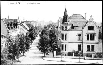 Hamm - Blick durch die Villenstraße Caldenhofer Weg. Postkarte, undatiert, um 1915.