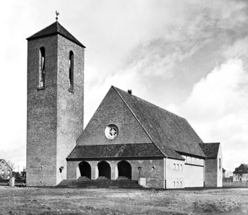 Evangelische Johanneskirche im Hammer Norden, eingeweiht 1938. Undatiert, um 1940?