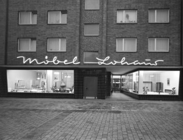 Möbelhaus Wilhelm Lohaus am Markt in Heessen, 1960 (ab 1975 Stadt Hamm).