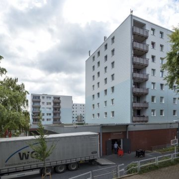Kamen-Methler: Hochhaussiedlung an der Einsteinstraße. August 2017.