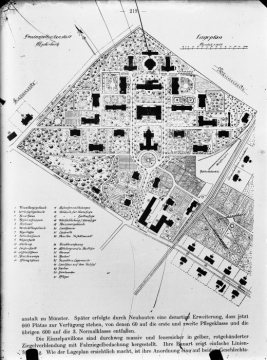 ### doppelt ### Lageplan der Provinzial-Heilanstalt Aplerbeck, Dortmund. Undatiert [Klinikgelände in den 1930er Jahren?]