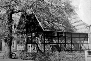 Armenhaus in Rinkerode, später aufgebaut im Freilichtmuseum Detmold. Undatiert, um 1962.